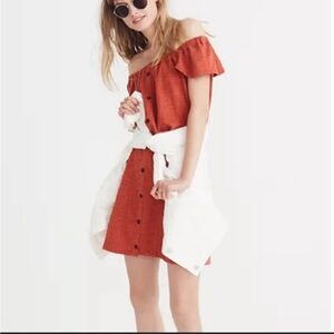 Madewell Textured Off Shoulder Dress M